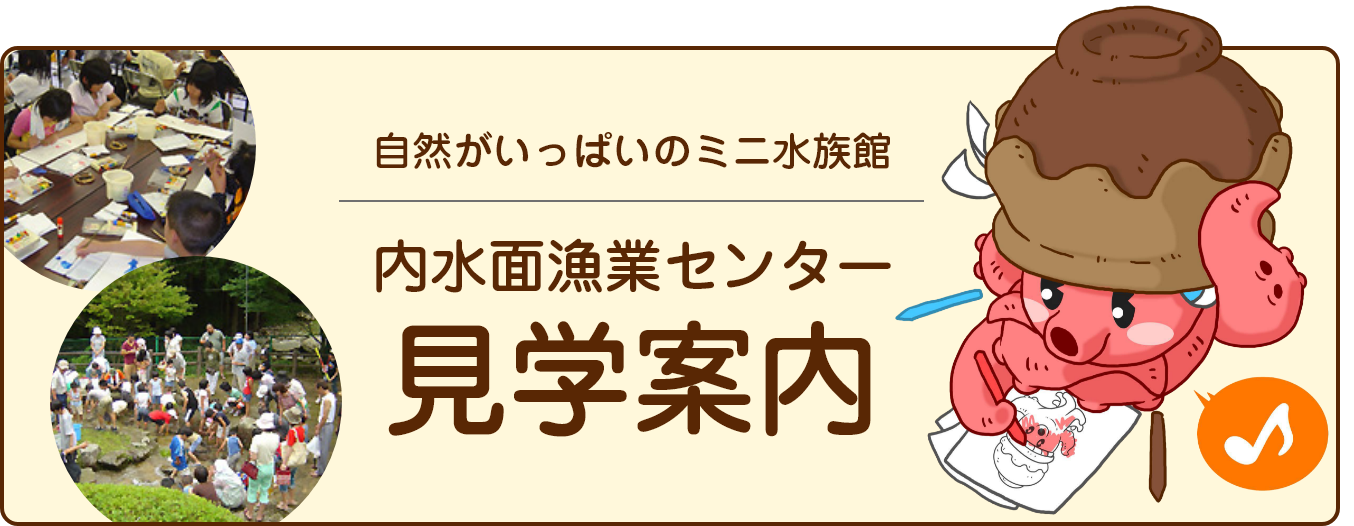 自然がいっぱいのミニ水族館 内水面漁業センター見学案内